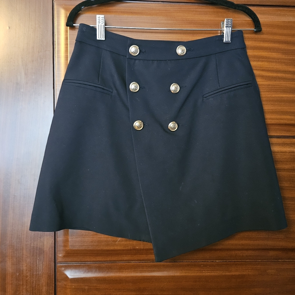 Nautical Inspired Navy Wrap Mini Skirt
